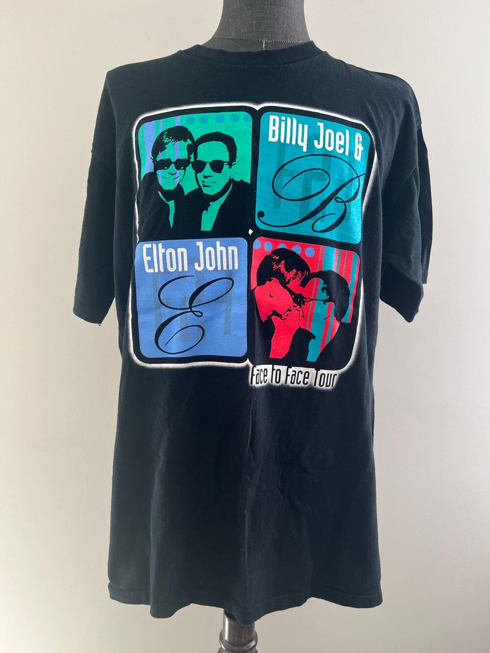 Vintage Single Stitch T-shirt Billy Joel Elton John Face to Face Tour 2001 JL